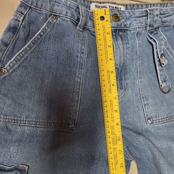 Social Tourist Ultra High‎ Rise Jeans 9R Hollister Flare Leg Cargo Pants Stretch - Picture 7 of 15
